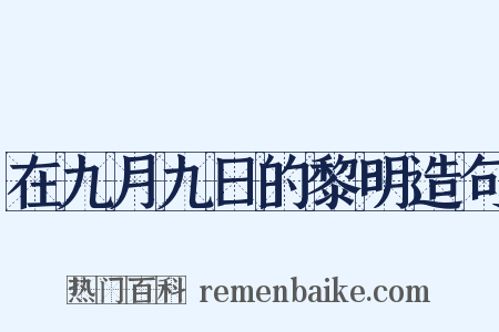 在九月九日的黎明造句是什么意思的图片
